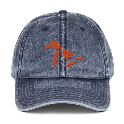 Great Lakes Vintage Baseball Cap | Maple Leaf Orange