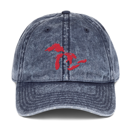 Great Lakes Vintage Baseball Cap | Lighthouse Red