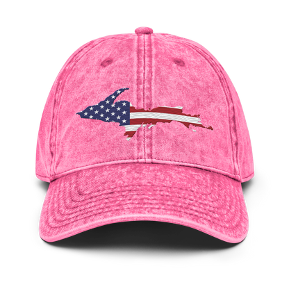 Michigan Upper Peninsula Vintage Baseball Cap (Patriot Edition)