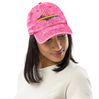 Michigan Upper Peninsula Vintage Baseball Cap (Pride Edition)