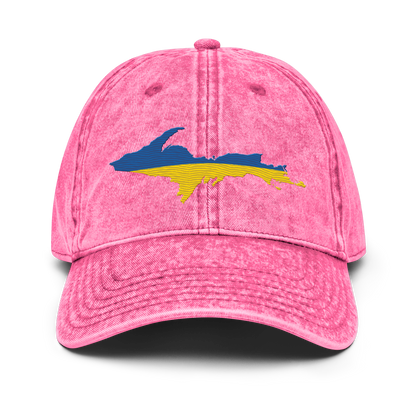 Michigan Upper Peninsula Vintage Baseball Cap (Ukraine Edition)