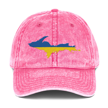 Michigan Upper Peninsula Vintage Baseball Cap (Ukraine Edition)