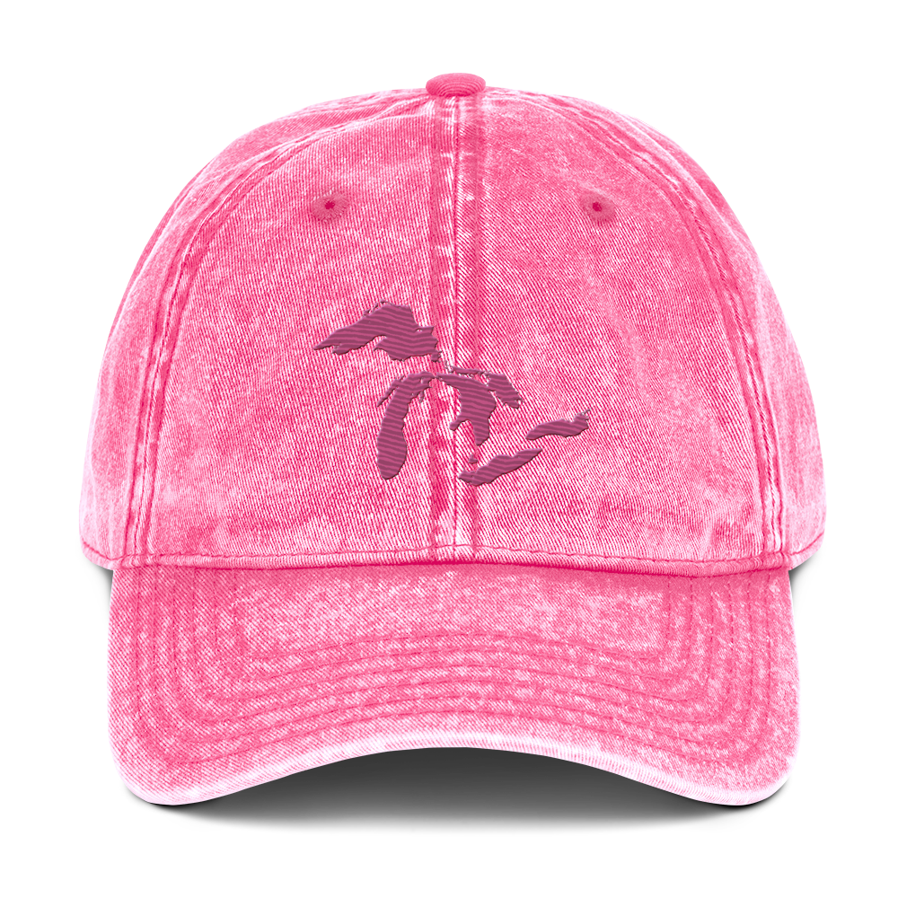 Great Lakes Vintage Baseball Cap (Apple Blossom Pink)