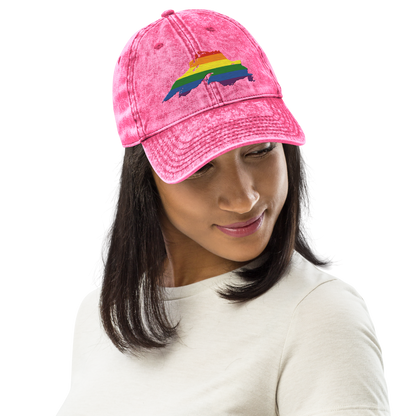 Lake Superior Vintage Baseball Cap | Rainbow Pride Edition