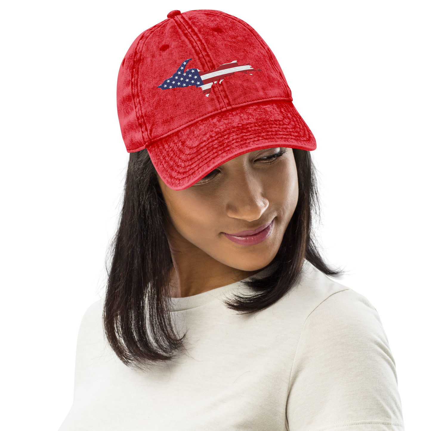 Michigan Upper Peninsula Vintage Baseball Cap (Patriot Edition)