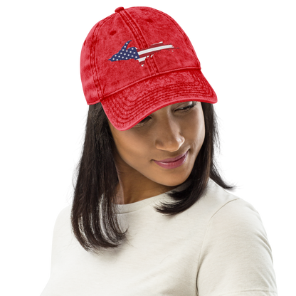 Michigan Upper Peninsula Vintage Baseball Cap (Patriot Edition)