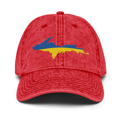 Michigan Upper Peninsula Vintage Baseball Cap (Ukraine Edition)