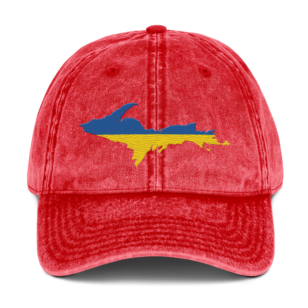 Michigan Upper Peninsula Vintage Baseball Cap (Ukraine Edition)