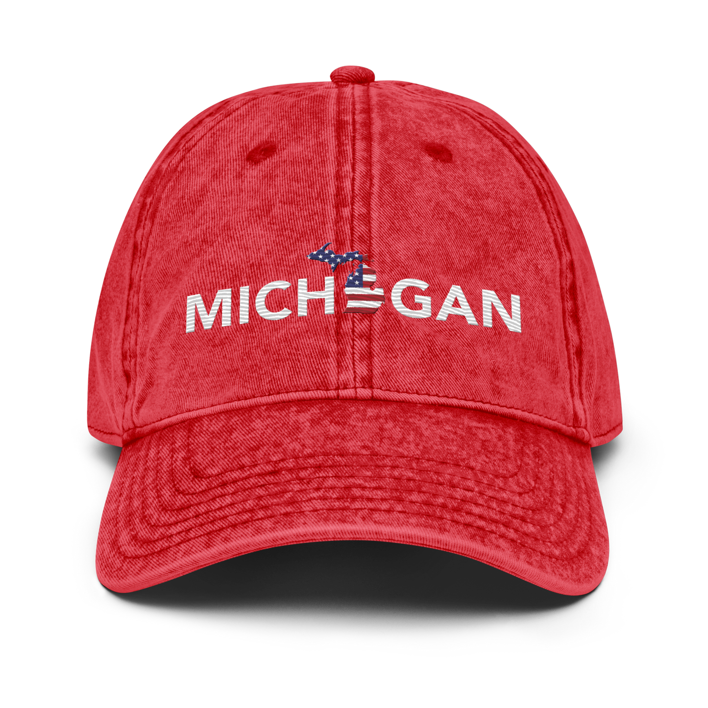 'Michigan' Vintage Baseball Cap (Sans Font Patriot Edition)