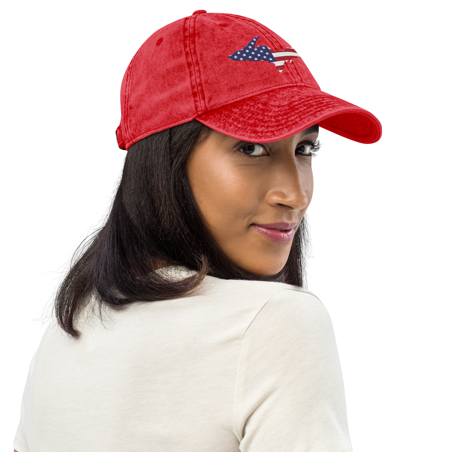 Michigan Upper Peninsula Vintage Baseball Cap (Patriot Edition)