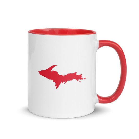 Michigan Upper Peninsula Mug | Color Accent - Red