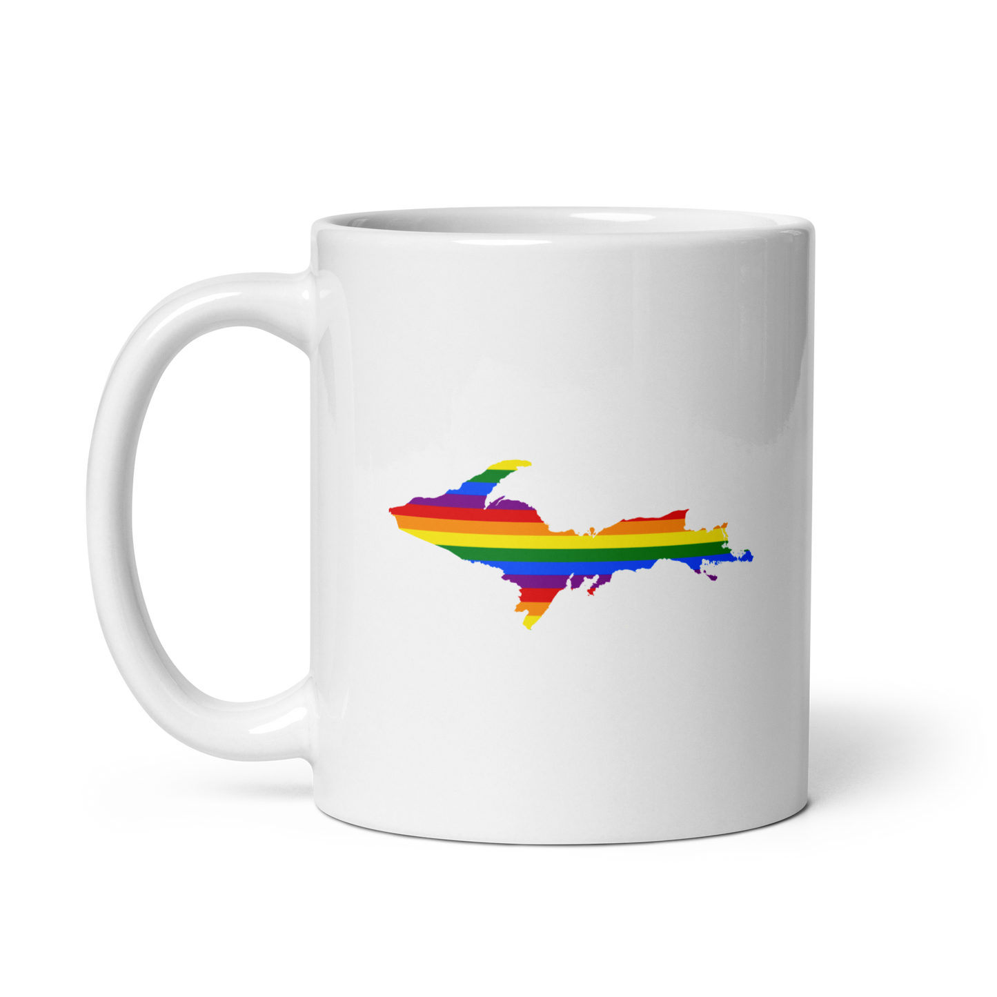 Michigan Upper Peninsula Mug (w/ UP Pride Flag Outline)