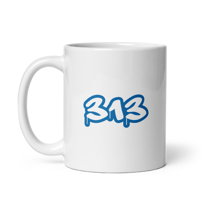 Detroit '313' Mug (Azure Tag Font)