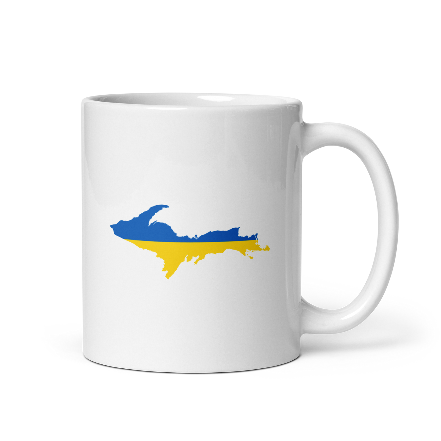 Michigan Upper Peninsula Mug (w/ UP Ukraine Flag Outline)