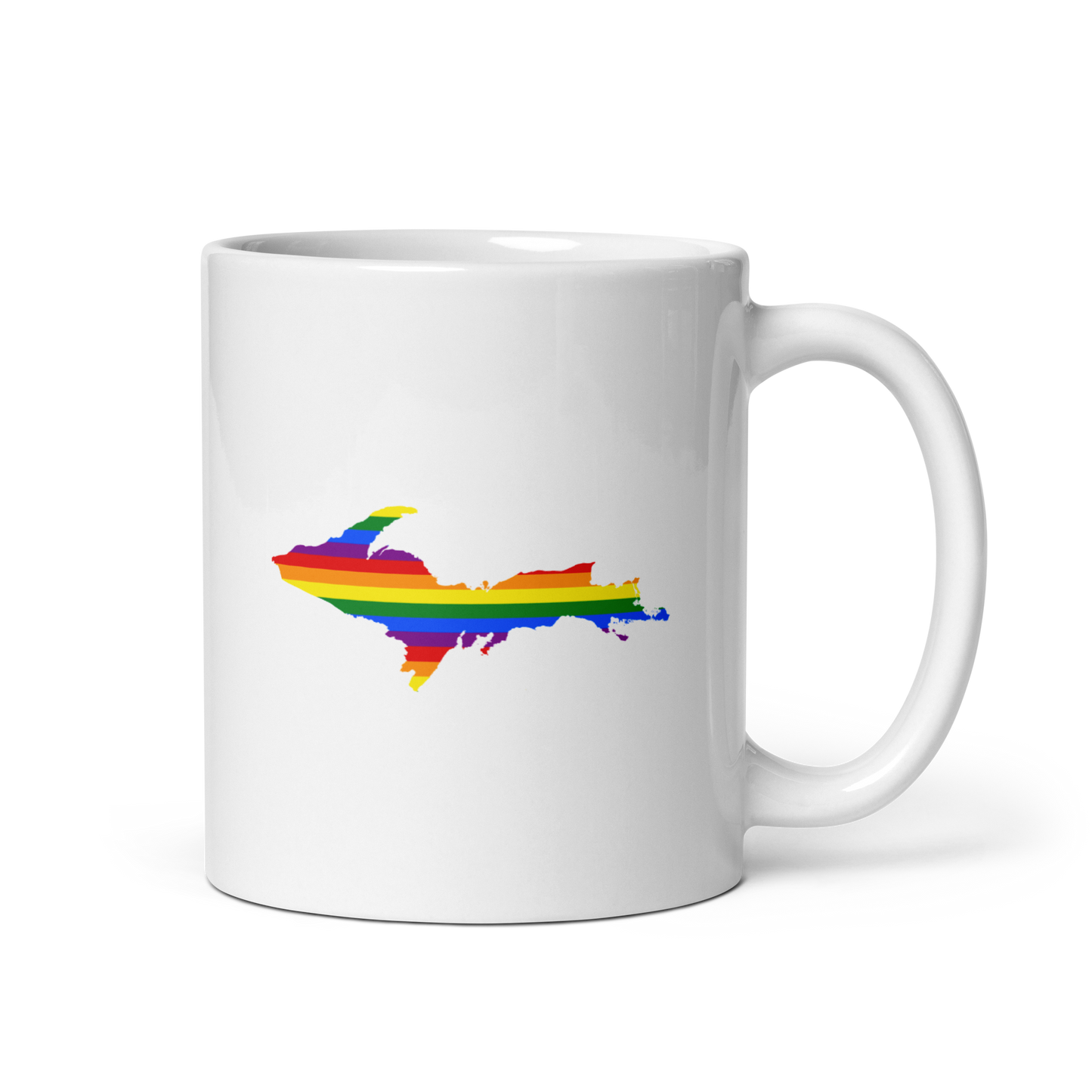 Michigan Upper Peninsula Mug (w/ UP Pride Flag Outline)