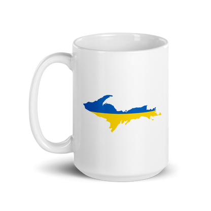 Michigan Upper Peninsula Mug (w/ UP Ukraine Flag Outline)