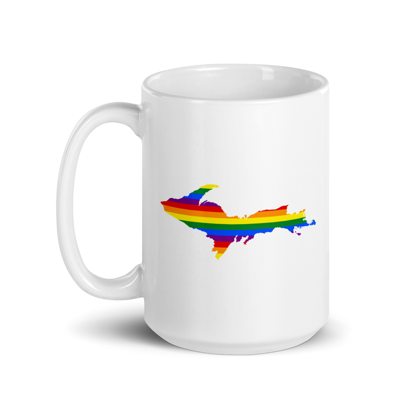 Michigan Upper Peninsula Mug (w/ UP Pride Flag Outline)