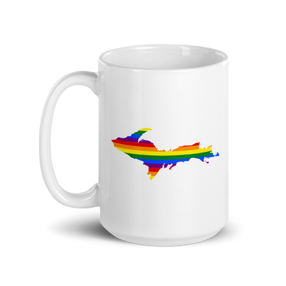 Michigan Upper Peninsula Mug (w/ UP Pride Flag Outline)