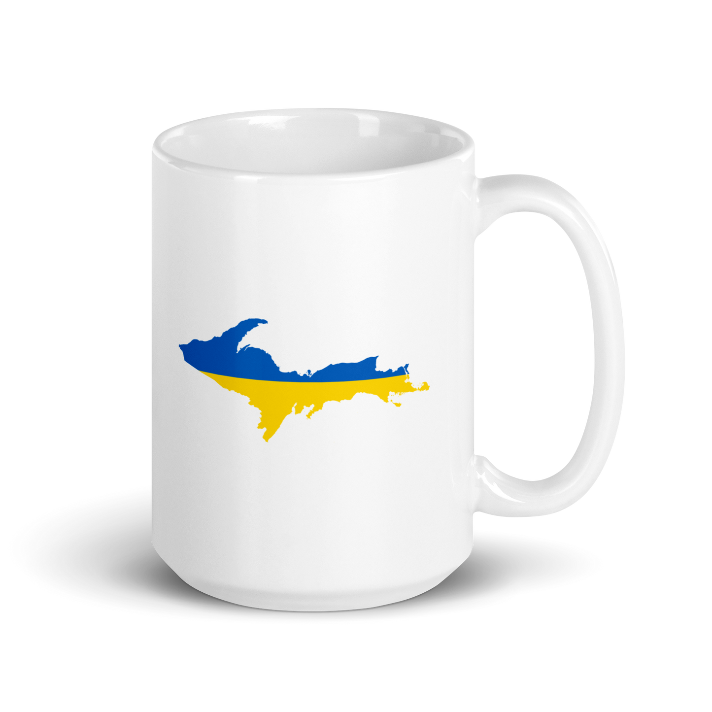 Michigan Upper Peninsula Mug (w/ UP Ukraine Flag Outline)