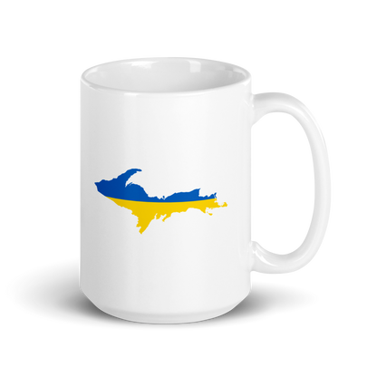 Michigan Upper Peninsula Mug (w/ UP Ukraine Flag Outline)