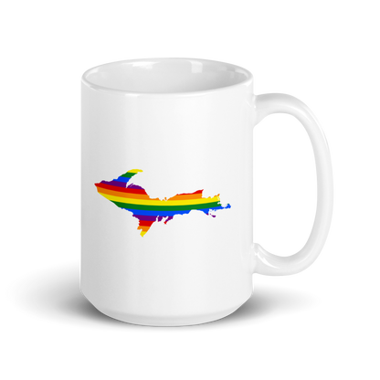 Michigan Upper Peninsula Mug (w/ UP Pride Flag Outline)