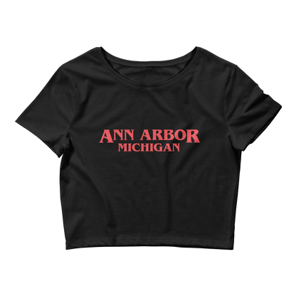 'Ann Arbor Michigan' Crop Top (1980s Drama Parody)