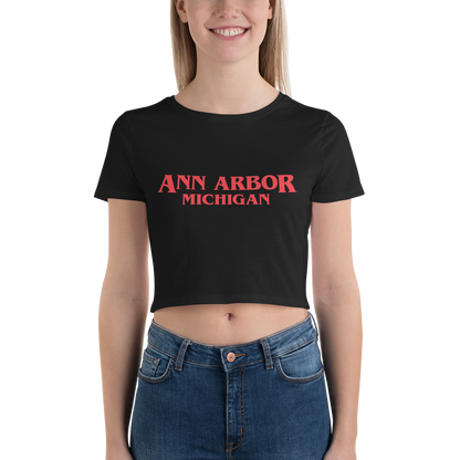 'Ann Arbor Michigan' Crop Top (1980s Drama Parody)