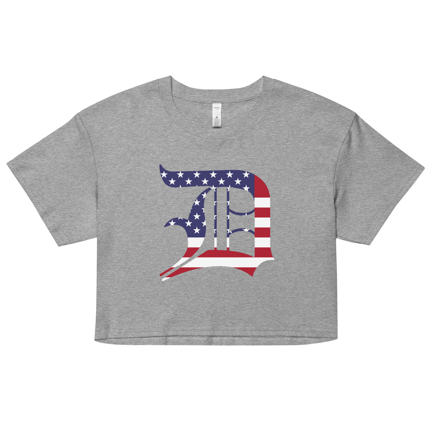 Detroit 'Old English D' Relaxed Crop Top (Patriotic Edition)