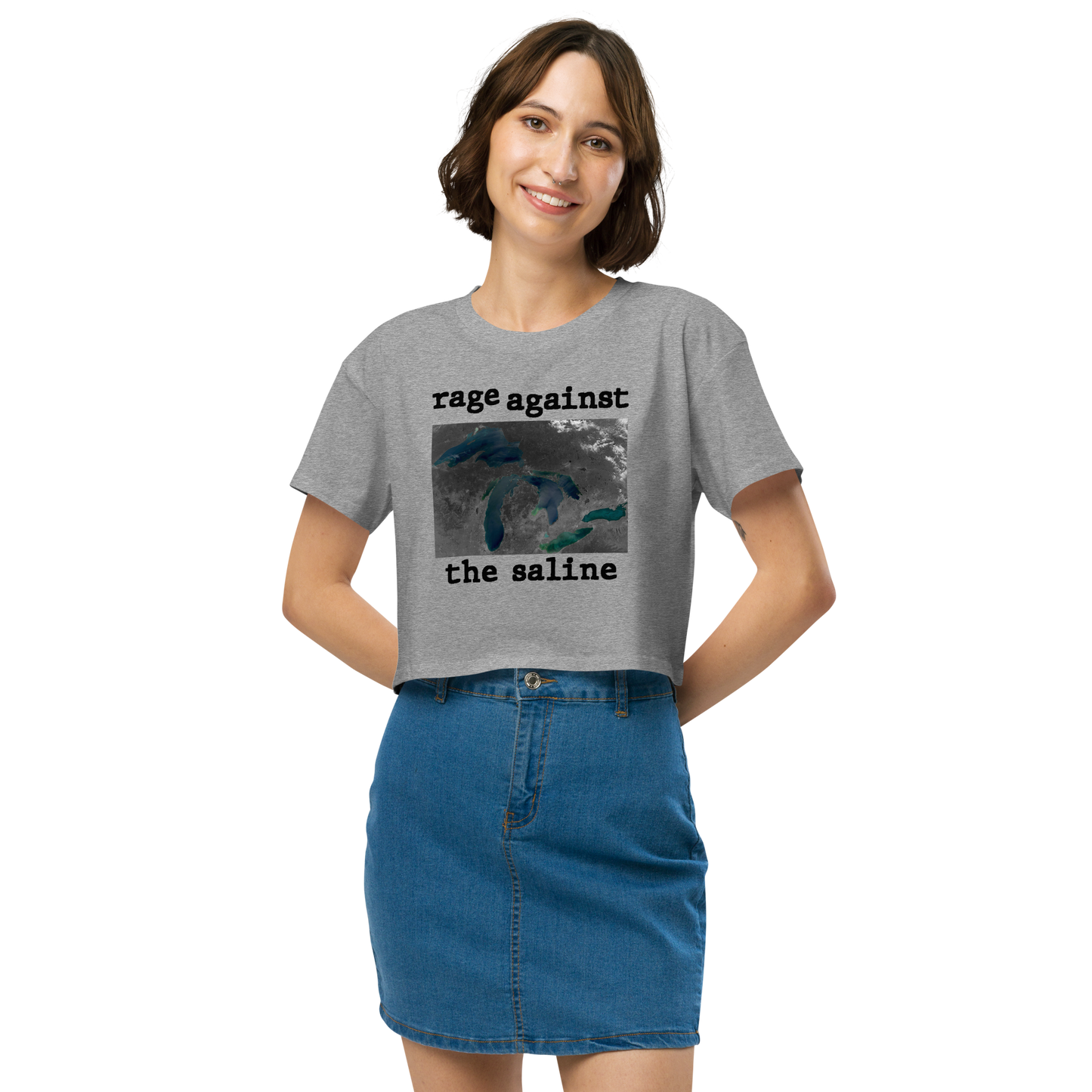 Great Lakes 'Rage Against the Saline' Relaxed Crop Top