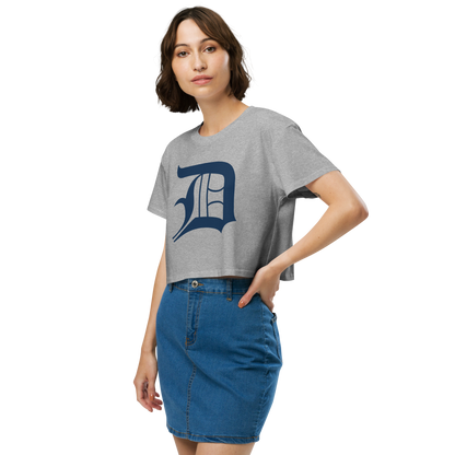 Detroit 'Old English D' Relaxed Crop Top