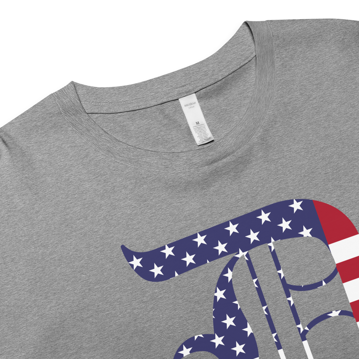 Detroit 'Old English D' Relaxed Crop Top (Patriotic Edition)