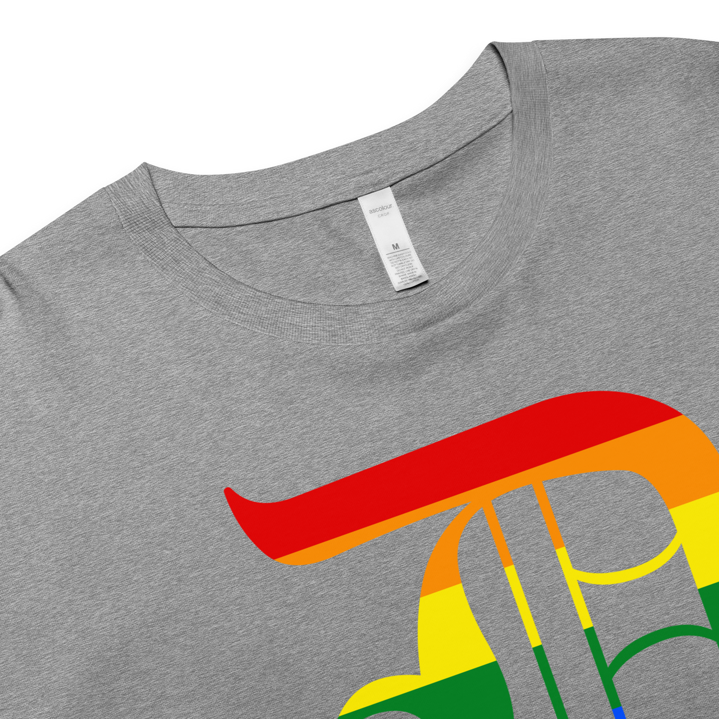 Detroit 'Old English D' Relaxed Crop Top (Rainbow Pride Edition)