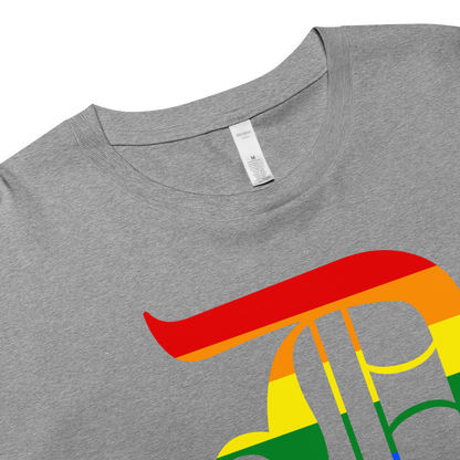 Detroit 'Old English D' Relaxed Crop Top (Rainbow Pride Edition)