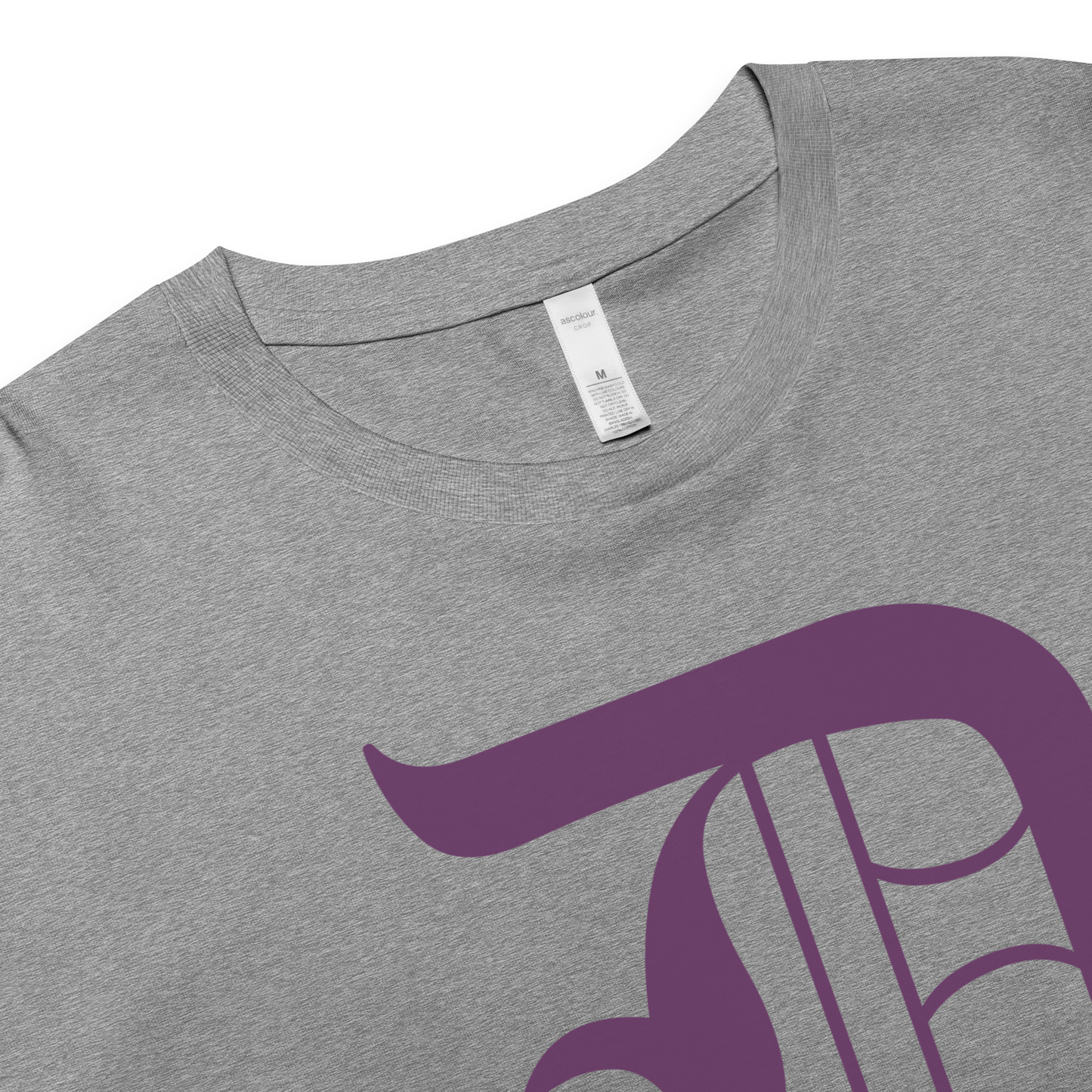 Detroit 'Old English D' Relaxed Crop Top (Plum)