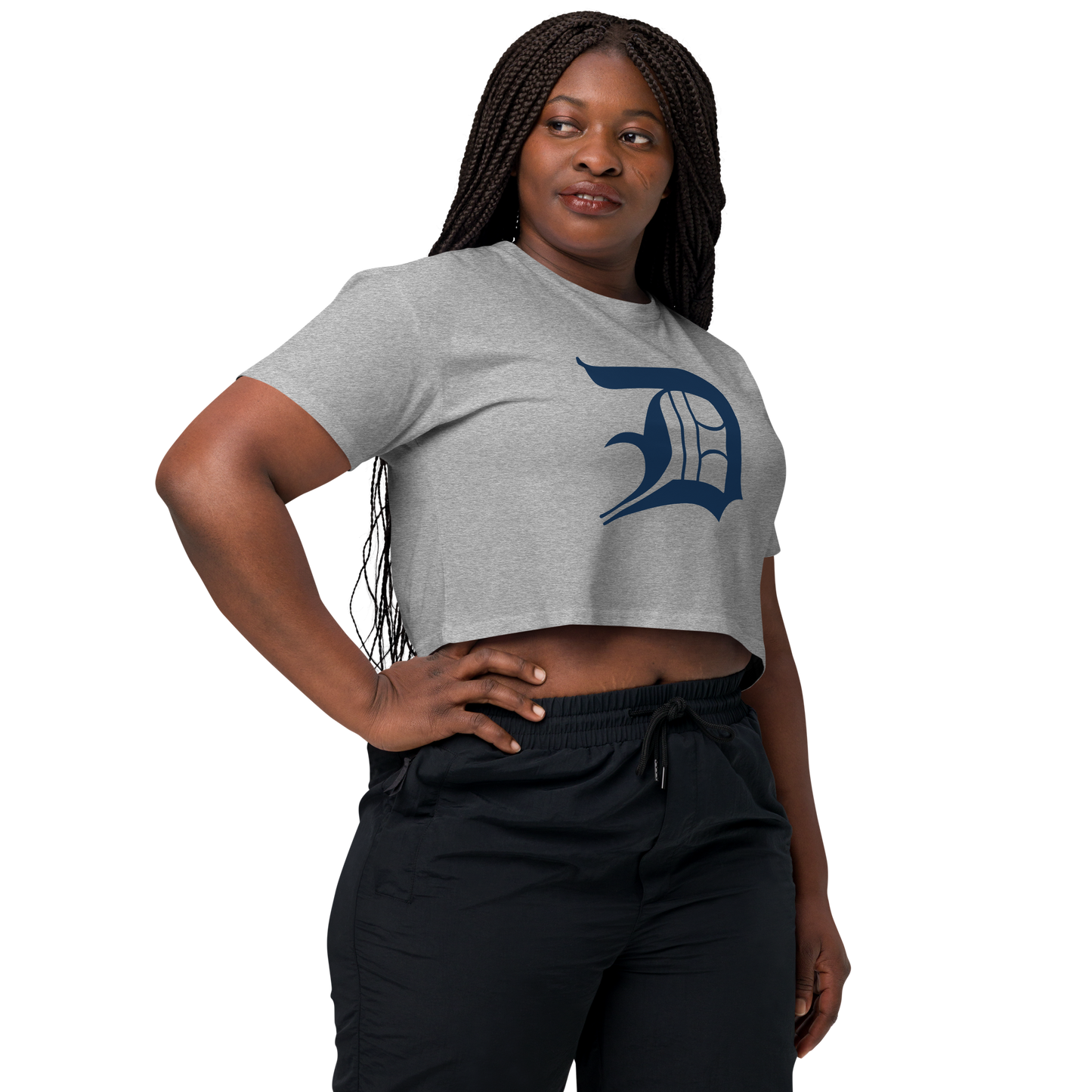 Detroit 'Old English D' Relaxed Crop Top