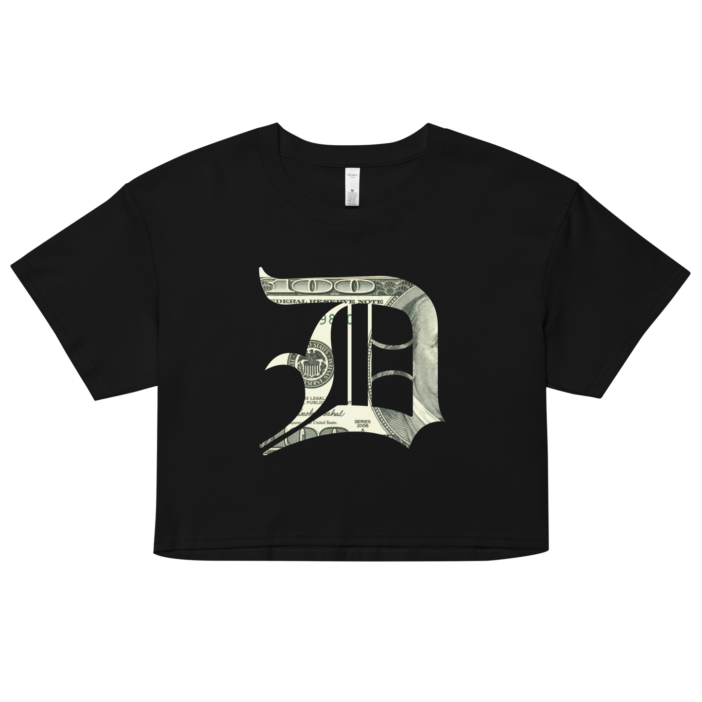 Detroit 'Old English D' Relaxed Crop Top (Benjamins Edition)