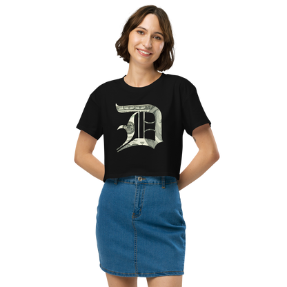 Detroit 'Old English D' Relaxed Crop Top (Benjamins Edition)