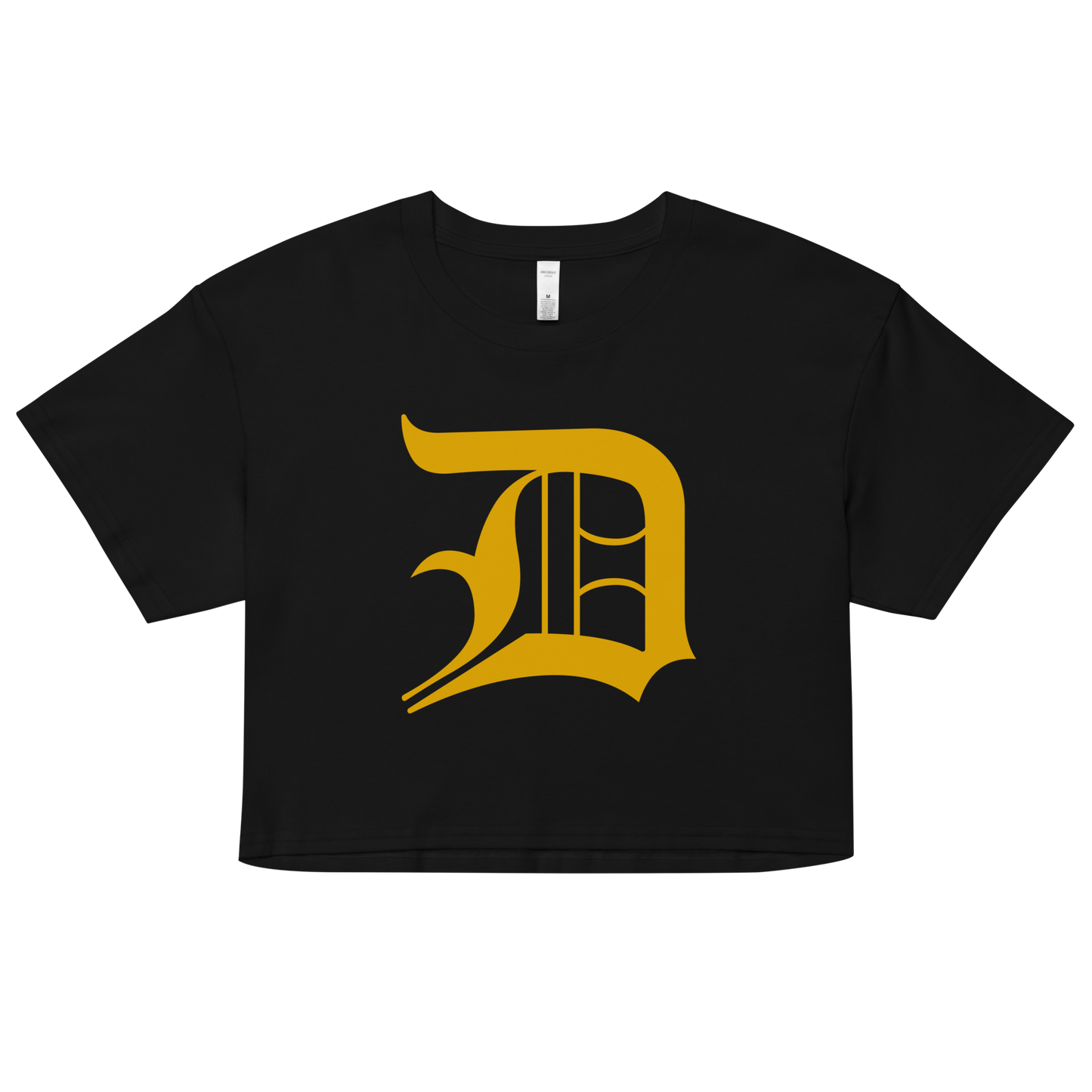 Detroit 'Old English D' Relaxed Crop Top (Gold)