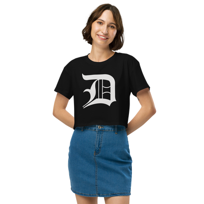 Detroit 'Old English D' Relaxed Crop Top