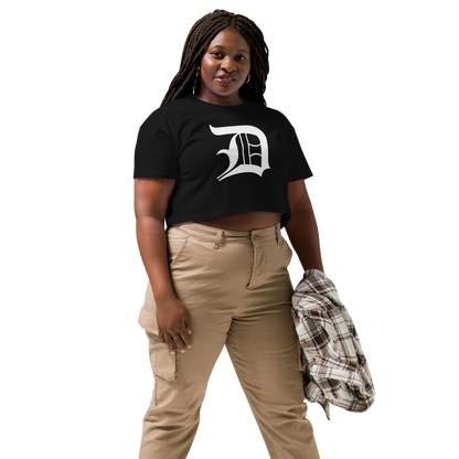 Detroit 'Old English D' Relaxed Crop Top