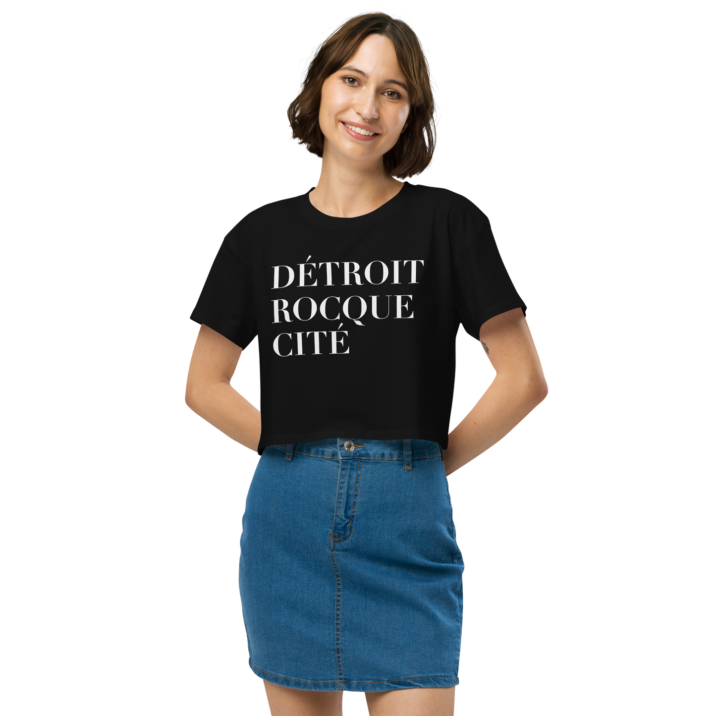 'Détroit Rocque Cité' Relaxed Crop Top