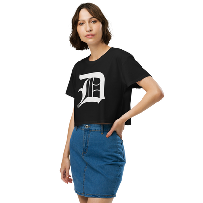 Detroit 'Old English D' Relaxed Crop Top