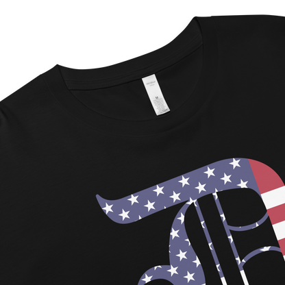 Detroit 'Old English D' Relaxed Crop Top (Patriotic Edition)