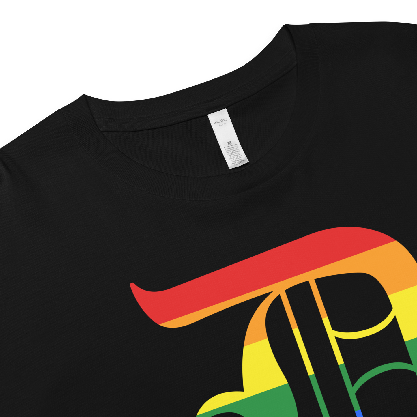 Detroit 'Old English D' Relaxed Crop Top (Rainbow Pride Edition)