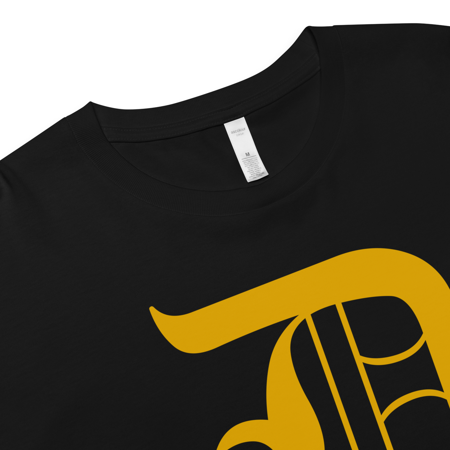 Detroit 'Old English D' Relaxed Crop Top (Gold)