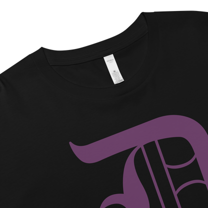 Detroit 'Old English D' Relaxed Crop Top (Plum)