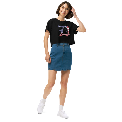 Detroit 'Old English D' Relaxed Crop Top (Patriotic Edition)