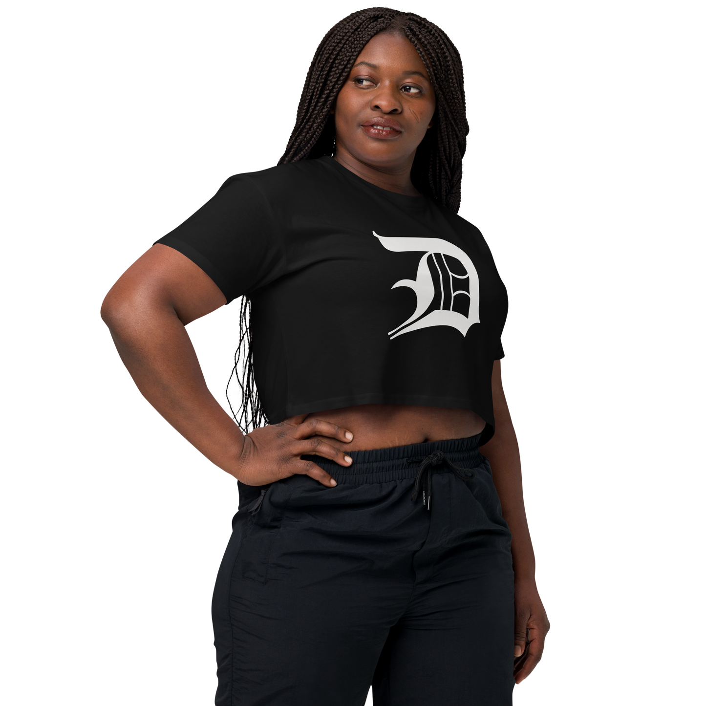 Detroit 'Old English D' Relaxed Crop Top