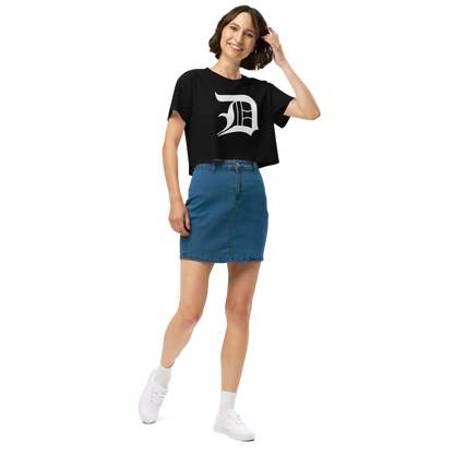 Detroit 'Old English D' Relaxed Crop Top