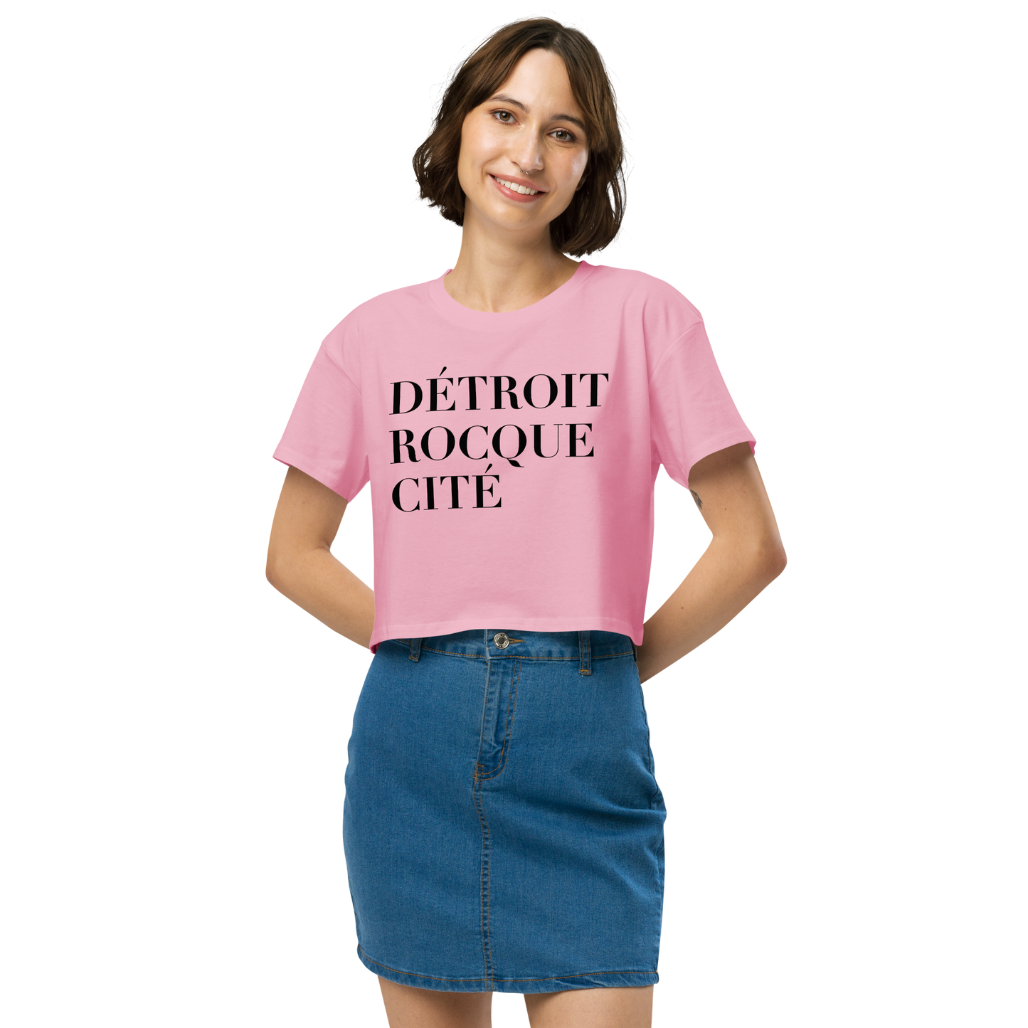 'Détroit Rocque Cité' Relaxed Crop Top